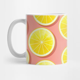 Lemon Slices on Pink Mug